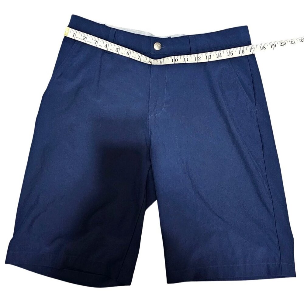 Adidas Men’s Navy Blue Golf Shorts Size 32 Lightweight Polyester Blend With Pock - Picture 10 of 12